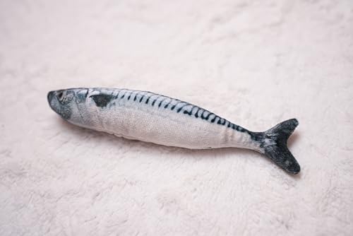 BLUE BAY 100% Katzenminze gefülltes Spielzeug, Katzen Stressabbau Spielzeug zum Kauen, Kuscheln & Treten Mehrere Muster und Größen (Pacific Saury (30,5 cm Länge), Einheitsgröße) von BLUE BAY