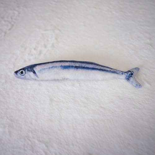 BLUE BAY 100% Silvervine Katzenspielzeug, Katzen Stressabbau Spielzeug zum Kauen, Kuscheln & Treten Mehrere Muster und Größen (Makrele (7,5 Zoll Länge), One Size) von BLUE BAY