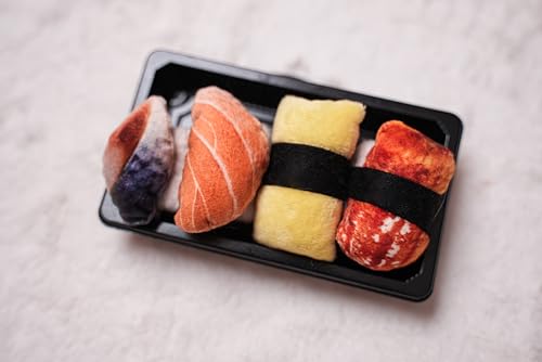 BLUE BAY 100% Silvervine Katzenspielzeug, Katzen Stressabbau Spielzeug zum Kauen, Kuscheln & Treten Mehrere Muster und Größen (Sushi Set (6.3cm Länge), One Size) von BLUE BAY
