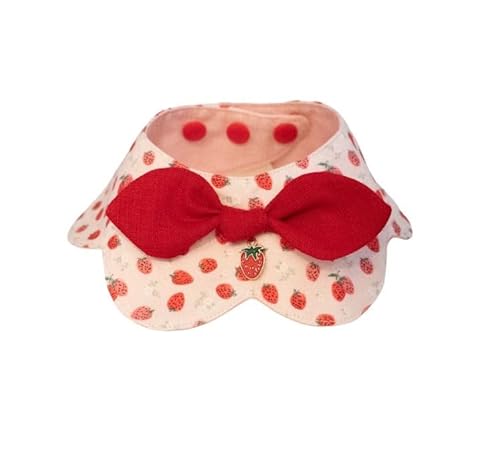 Hundehalsband mit Schleife für Katzen und Hunde, verstellbarer Dreifach-Schnappverschluss, Halsumfang bis 30,5 cm, bequemes, modisches Accessoire (Gartenbeere), Größe S von BLUE BAY