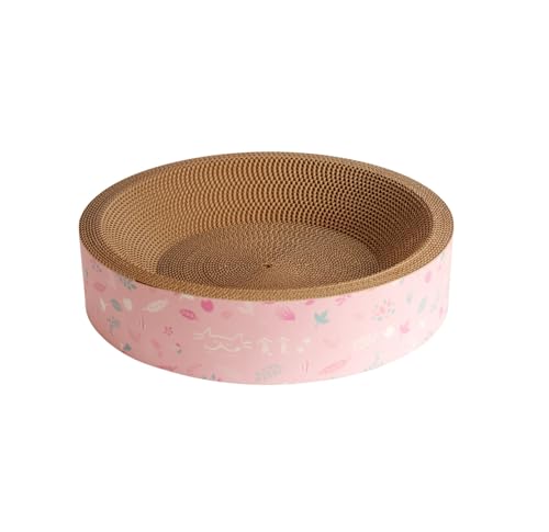 Katzenkratz-Loungebett | strapazierfähiges Recyclingbrett zum Schutz von Möbeln | Katzenkratznapf (Babyrosa) von BLUE BAY