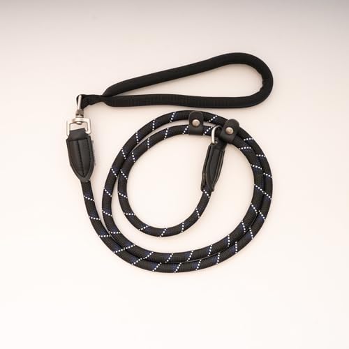 Verstellbare Retrieverleine, 152 cm, reflektierend, strapazierfähig, bequem, starkes Seil, um 360 Grad drehbar, kein Verheddern, Schwarz Verstellbare Retrieverleine, 152 cm, reflektierend, strapazierfähig, bequem, starkes Seil, um 360 Grad drehbar, kein Verheddern, Schwarz von BLUE BAY