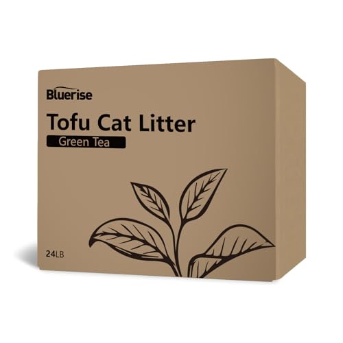 BLUERISE Tofu Katzenstreu, 2,7 kg x 4 Tofu-Streu, staubfrei, klumpendes Katzenstreu, absorbiert schnell Katzengerüche, Katzentoilette kann in die Toilette gespült werden, reines, natürliches von BLUERISE