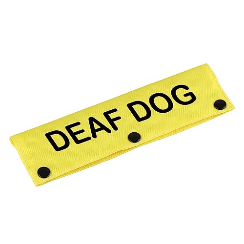 Hundeleine, für gehörlose Hunde, Hundeleine, Wickelwarnung, zum Aufhängen, ID-Patch-Tag, Haustier-Geburtstagsgeschenk (Deaf Dog-YE Sleeve) von BLUPARK