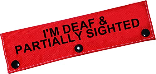 Hundeleine, mit Sehbehinderung und Hörverlust, mit Schriftzug "I'm Deaf & Partially Sightted" von BLUPARK