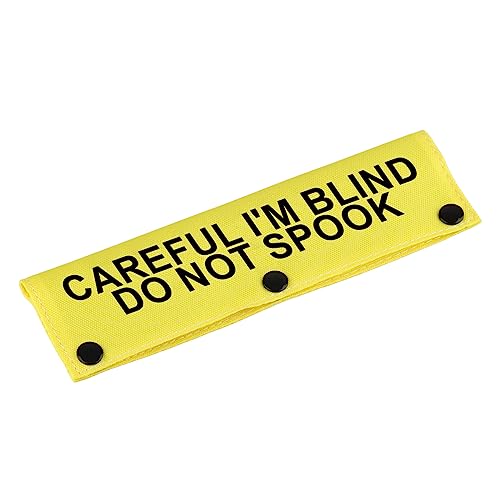 Hundeleine mit Sichtbehinderung, Aufschrift "Careful I'm Blind Do Not Spook", Hundeleine, Wickelhülle, Geburtstagsgeschenk (Careful I'm Blind-YE Sleeve) von BLUPARK