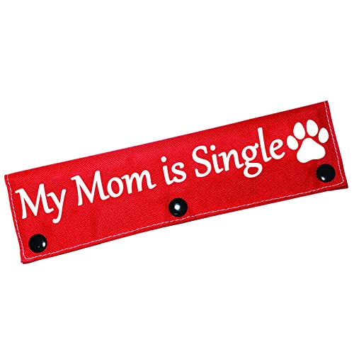 Lustige Hundeleine, My Mom is Single Hundeleine, zum Wickeln, Aufhängen, ID-Aufnäher, Haustier-Geburtstagsgeschenk (Mama ist einärmelig) von BLUPARK