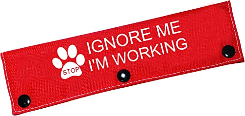 Lustige Hundeleine, für Arbeitshunde, Geschenk, Stop Ignore Me I'm Working Hundeleine, mit Warnung, zum Aufhängen (Stop Ignore Me-Sleeve) von BLUPARK