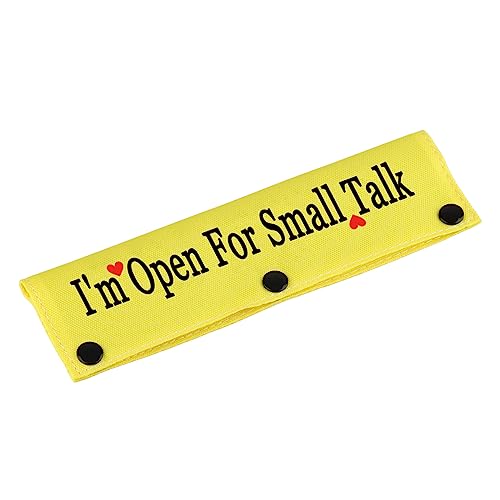 Lustige Hundeleine, mit Aufschrift "I'm Open for Small Talk Hundeleine", Wickelhülle, Haustier, Geburtstagsgeschenk (I'm Open for Small Talk-YE Sleeve) von BLUPARK