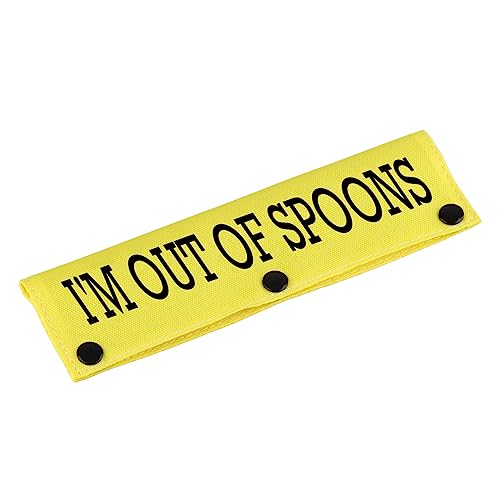 Lustige Hundeleine mit Aufschrift "I'm Out of Spoons", Hundeleine, Wickelhülle, Geburtstagsgeschenk (Out of Spoons-YE Sleeve) von BLUPARK