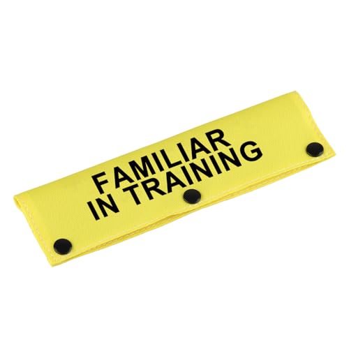 Lustige Hundeleinenhülle mit Aufschrift "Familiar in Training", für Hundeleine, Warnschild, Geburtstagsgeschenk (Familiar Training YE Sleeve) von BLUPARK