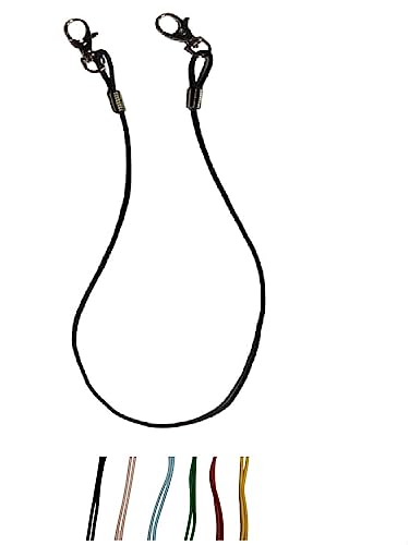 1 Mini-Führung, Schwarz oder andere Farbe, 60 cm, elastisches Seil, 3 mm, 2 Sicherheitshaken zum Befestigen von Brustwarzen und Papageien, mit Zweig, ETC von BLUSUPERSHOP