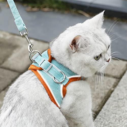 Luminous Cat Vest Harness and Leash Set, Luminous Escape-Proof Cat Vest - Harness and Leash Set (Orange-Green,L(8-12 kg)) von BMOM