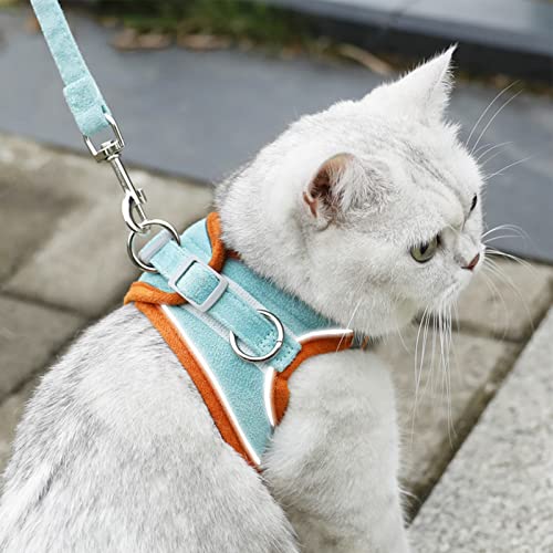 Luminous Cat Vest Harness and Leash Set, Luminous Escape-Proof Cat Vest - Harness and Leash Set (Orange-Green,XL(12-15 kg)) von BMOM