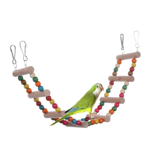 BMOZRM Vogelspielzeug, Wellensittich Spielzeug, Kleiner Vogel, Tintenfischknochen, Kalzium-Schaukelring, Nymphensittich Spielzeug Zubehör, Utensilien(Color:Climbing Ladder,Size:L) von BMOZRM
