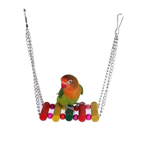 BMOZRM Vogelspielzeug, Wellensittich Spielzeug, Kleiner Vogel, Tintenfischknochen, Kalzium-Schaukelring, Nymphensittich Spielzeug Zubehör, Utensilien(Color:Hammock,Size:M) von BMOZRM