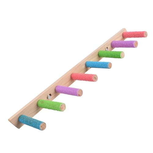 BMOZRM Vogelspielzeug, Wellensittich Spielzeug Kletterleiter, Schaukelleiter, Gefrostete Standstange, Stehstock, Klettern Und Knabbern Von Nymphensittich Spielzeug(Color:E,Size:L) von BMOZRM