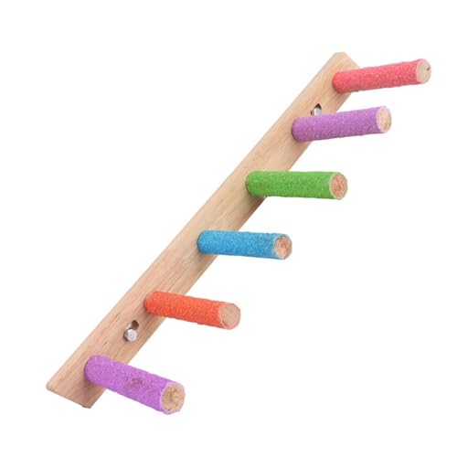 BMOZRM Vogelspielzeug, Wellensittich Spielzeug Kletterleiter, Schaukelleiter, Gefrostete Standstange, Stehstock, Klettern Und Knabbern Von Nymphensittich Spielzeug(Color:E,Size:M) von BMOZRM
