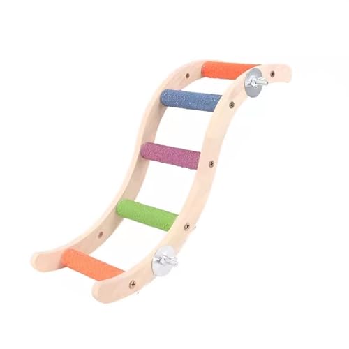 BMOZRM Vogelspielzeug, Wellensittich Spielzeug Kletterleiter, Schaukelleiter, Gefrostete Standstange, Stehstock, Klettern Und Knabbern Von Nymphensittich Spielzeug(Color:S-Color-B,Size:M) von BMOZRM