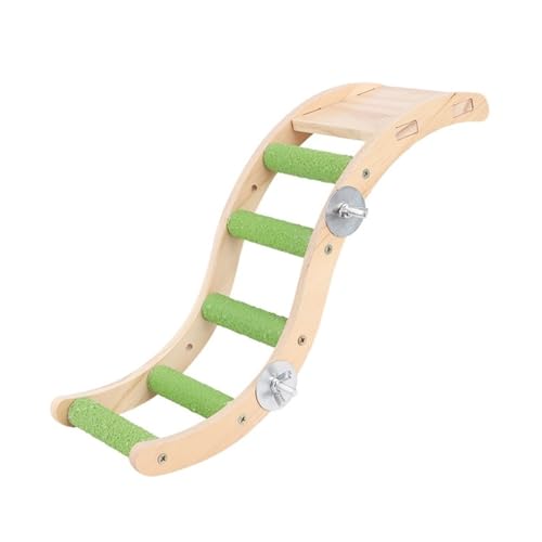 BMOZRM Vogelspielzeug, Wellensittich Spielzeug Kletterleiter, Schaukelleiter, Gefrostete Standstange, Stehstock, Klettern Und Knabbern Von Nymphensittich Spielzeug(Color:S-Green-A,Size:M) von BMOZRM