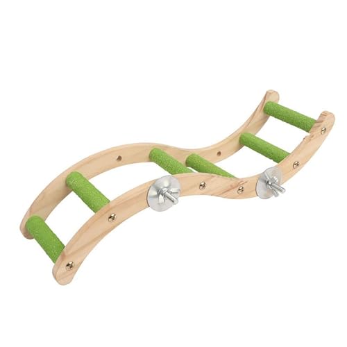 BMOZRM Vogelspielzeug, Wellensittich Spielzeug Kletterleiter, Schaukelleiter, Gefrostete Standstange, Stehstock, Klettern Und Knabbern Von Nymphensittich Spielzeug(Color:S-Green-B,Size:S) von BMOZRM