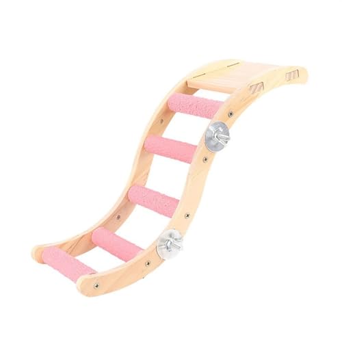BMOZRM Vogelspielzeug, Wellensittich Spielzeug Kletterleiter, Schaukelleiter, Gefrostete Standstange, Stehstock, Klettern Und Knabbern Von Nymphensittich Spielzeug(Color:S-Pink,Size:M) von BMOZRM