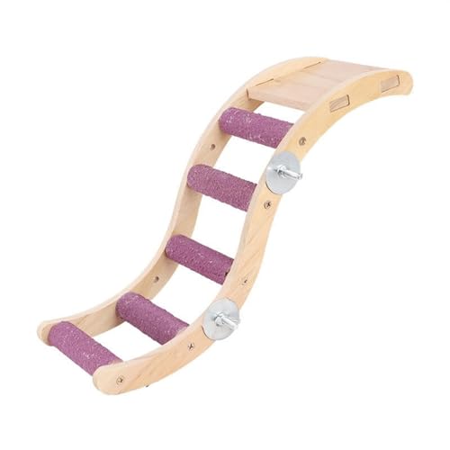 BMOZRM Vogelspielzeug, Wellensittich Spielzeug Kletterleiter, Schaukelleiter, Gefrostete Standstange, Stehstock, Klettern Und Knabbern Von Nymphensittich Spielzeug(Color:S-Purple,Size:M) von BMOZRM