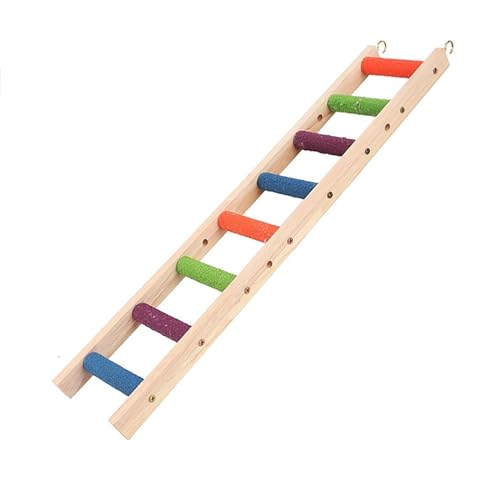 BMOZRM Vogelspielzeug, Wellensittich Spielzeug Kletterleiter, Schaukelleiter, Gefrostete Standstange, Stehstock, Klettern Und Knabbern Von Nymphensittich Spielzeug(Color:Straight Ladder,Size:L) von BMOZRM