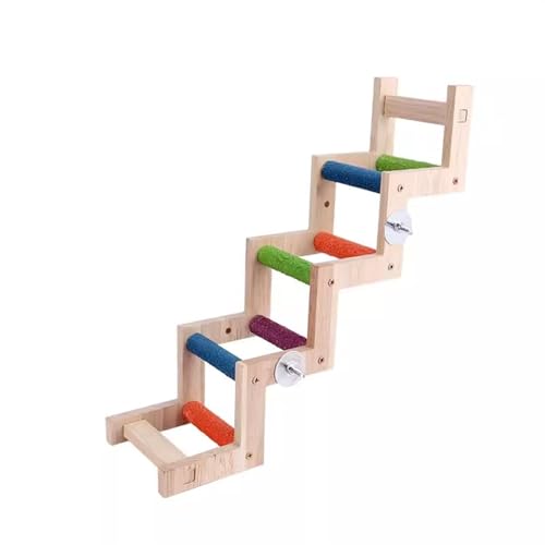 BMOZRM Vogelspielzeug, Wellensittich Spielzeug Kletterleiter, Schaukelleiter, Gefrostete Standstange, Stehstock, Klettern Und Knabbern Von Nymphensittich Spielzeug(Color:Z,Size:L) von BMOZRM