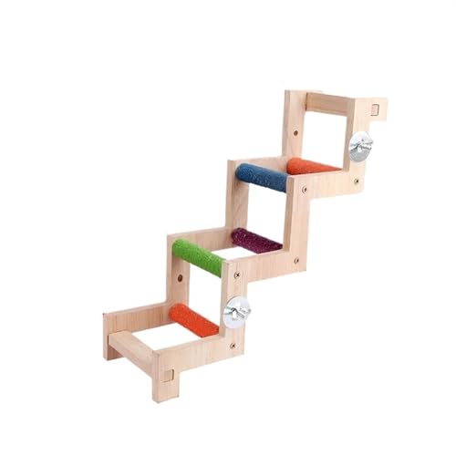 BMOZRM Vogelspielzeug, Wellensittich Spielzeug Kletterleiter, Schaukelleiter, Gefrostete Standstange, Stehstock, Klettern Und Knabbern Von Nymphensittich Spielzeug(Color:Z,Size:M) von BMOZRM