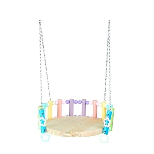 BMOZRM Wellensittich Spielzeug, Vogelspielzeug, Stehende Stableiter, Vogelhängematte, Knabberndes Nymphensittich Spielzeug Schaukel(Color:Rainbow hammocks,Size:M) von BMOZRM