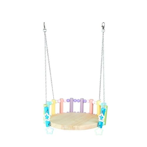 BMOZRM Wellensittich Spielzeug, Vogelspielzeug, Stehende Stableiter, Vogelhängematte, Knabberndes Nymphensittich Spielzeug Schaukel(Color:Rainbow hammocks,Size:S) von BMOZRM