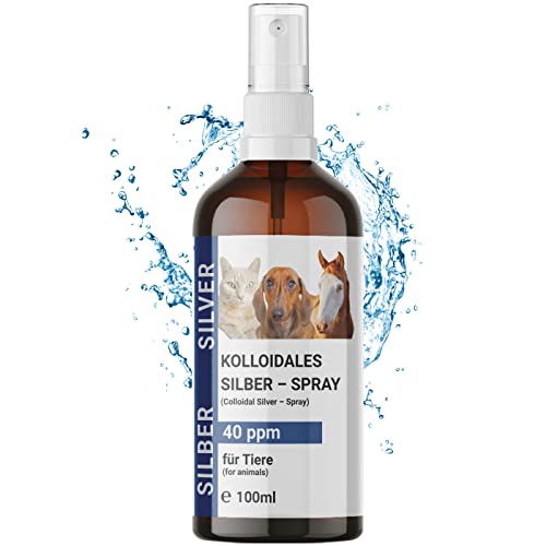 BMUT 1x 100ml Kolloidales Silberspray für Haustiere – Hund, Katze, Pferd – Wundspray – Gegen Juckreiz– Milben – 40 ppm von BMUT