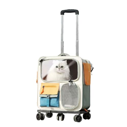 Rollender Reiserucksack für Hunde mit einem Gewicht von bis zu 15 kg, Rolltasche für Katzen und Hunde, Haustier-Kinderwagen Rollender Reiserucksack für Hunde mit einem Gewicht von bis zu 15 kg, Rolltasche für Katzen und Hunde, Haustier-Kinderwagen von BMWJYLPM