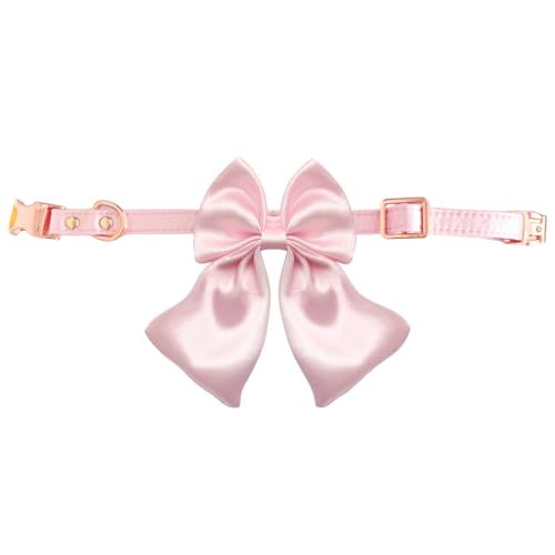 BMYUK Hundehalsband mit Schleife, einzigartiger Stil, Krallendraht, verstellbar, langlebig, abnehmbar, geeignet für kleine Hunde und Katzen, Rosa (Rosa) von BMYUK