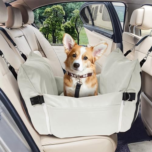 Wasserdicht Vielseitig Hunde Autositz für Mittlere Hunde unter 27 kg, Hundeautositz Hundesitz Rückbank Hundekorb Hundetransport Auto Tragbare Hundebett mit Aufbewahrungstaschen, Beige 76 x 52 x 40 cm Wasserdicht Vielseitig Hunde Autositz für Mittlere Hunde unter 27 kg, Hundeautositz Hundesitz Rückbank Hundekorb Hundetransport Auto Tragbare Hundebett mit Aufbewahrungstaschen, Beige 76 x 52 x 40 cm von BNCKTRD