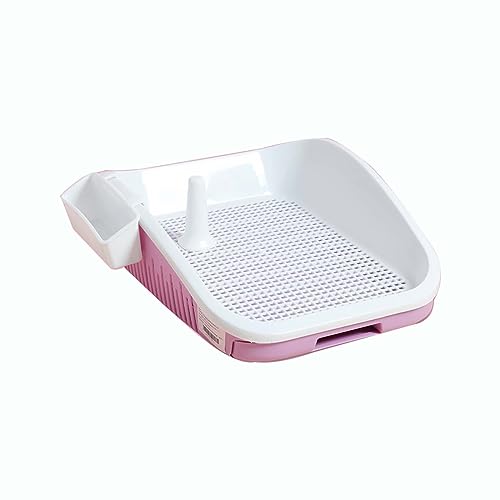Hundetoilette, spritzwassergeschützt, Pfostenführung, leicht zu reinigen, 34 * 24 * 12 cm, blau/rosa/grau (Pink) von BNEI