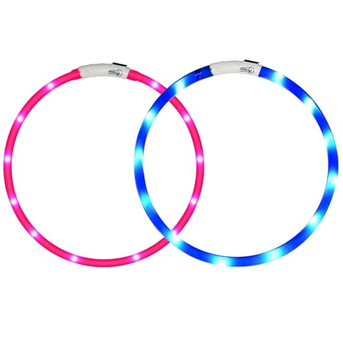 LED-Hundehalsband, wiederaufladbar, beleuchtet, für nächtliche Spaziergänge, verbesserte Sicherheit und Sichtbarkeit bei Nacht, 3 Blinkmodi, beleuchtetes Halsband passend für kleine, mittelgroße und LED-Hundehalsband, wiederaufladbar, beleuchtet, für nächtliche Spaziergänge, verbesserte Sicherheit und Sichtbarkeit bei Nacht, 3 Blinkmodi, beleuchtetes Halsband passend für kleine, mittelgroße und von BNGGOGO