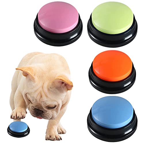 BNGXR Buzzer mit Aufnahmefunktion, 4 Stück Hunde-Knöpfe Sprechen für Haustiere Recordable Talking Button Hunde-Sprechtasten Interaktives Resources Spielzeug für Training BNGXR Buzzer mit Aufnahmefunktion, 4 Stück Hunde-Knöpfe Sprechen für Haustiere Recordable Talking Button Hunde-Sprechtasten Interaktives Resources Spielzeug für Training von BNGXR
