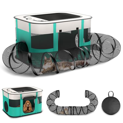 Upgrade Outdoor Katzengehege, Outdoor Katzenlaufstall Geschlossen, Tragbares Catio Katzenzelt mit Tunnel für Indoor-Katzen, Kleintiere und Welpen Upgrade Outdoor Katzengehege, Outdoor Katzenlaufstall Geschlossen, Tragbares Catio Katzenzelt mit Tunnel für Indoor-Katzen, Kleintiere und Welpen von BNISE