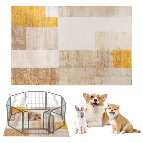 BNOSDM 160 x 119,4 cm große Kaninchenkäfig-Auskleidung, waschbare Hunde-Laufgitter-Matten, wiederverwendbare Haustierboden-Teppich-Pads mit rutschfester Unterseite für Hasen- und Welpenzaun, Käfig und BNOSDM 160 x 119,4 cm große Kaninchenkäfig-Auskleidung, waschbare Hunde-Laufgitter-Matten, wiederverwendbare Haustierboden-Teppich-Pads mit rutschfester Unterseite für Hasen- und Welpenzaun, Käfig und von BNOSDM