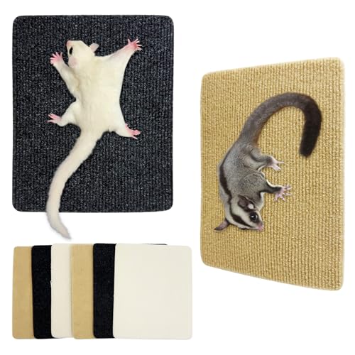 BNOSDM 6 Stück Sugar Glider Toys, Selbstklebende Zuckergleiter Klettermatten Käfig Zubehör Set zum Kratzen Krallen Schärfen Pads für Wand oder Möbel Platzsparend von BNOSDM