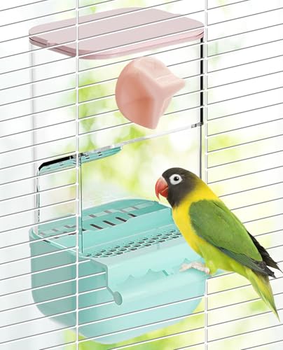 BNOSDM Automatischer Vogelfutterspender No Mess Vogelkäfig Futterspender Papageienkäfig Zubehör Transparent Samen Futterbehälter mit Sitzstange für Finken, Sittiche, Wellensittiche, Lovebirds, Kakadus BNOSDM Automatischer Vogelfutterspender No Mess Vogelkäfig Futterspender Papageienkäfig Zubehör Transparent Samen Futterbehälter mit Sitzstange für Finken, Sittiche, Wellensittiche, Lovebirds, Kakadus von BNOSDM