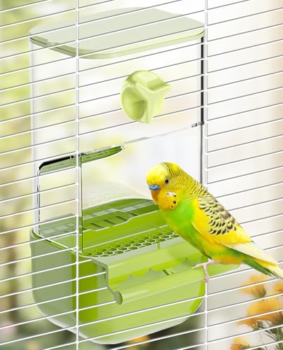 BNOSDM Automatischer Vogelfutterspender No Mess Vogelkäfig Futterspender Papageienkäfig Zubehör Transparent Samen Futterbehälter mit Sitzstange für Finken, Sittiche, Wellensittiche, Lovebirds, Kakadus BNOSDM Automatischer Vogelfutterspender No Mess Vogelkäfig Futterspender Papageienkäfig Zubehör Transparent Samen Futterbehälter mit Sitzstange für Finken, Sittiche, Wellensittiche, Lovebirds, Kakadus von BNOSDM