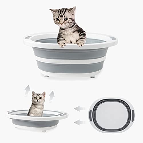 BNOSDM Faltbare Katzentoilette Katzentoilette aus Kunststoff für kleine und mittelgroße Katzen von BNOSDM