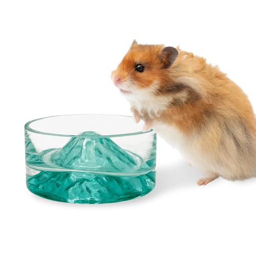 BNOSDM Futter- und Wassernapf für Hamster, Fuji-Stil, Glas, Trinknapf, Zwerghamster, Futternapf, Anti-Turn-Schale für syrische Hamster, Rennmäuse, Mäuse, Ratten oder andere ähnlich große Haustiere von BNOSDM