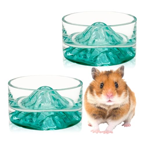 BNOSDM Futter- und Wassernapf für Hamster, Fuji-Stil, Glas, Trinknapf, Zwerghamster, Futternapf, für syrische Hamster, Rennmäuse, Mäuse, Ratten oder andere ähnlich große Haustiere, Grün, 2 Stück BNOSDM Futter- und Wassernapf für Hamster, Fuji-Stil, Glas, Trinknapf, Zwerghamster, Futternapf, für syrische Hamster, Rennmäuse, Mäuse, Ratten oder andere ähnlich große Haustiere, Grün, 2 Stück von BNOSDM