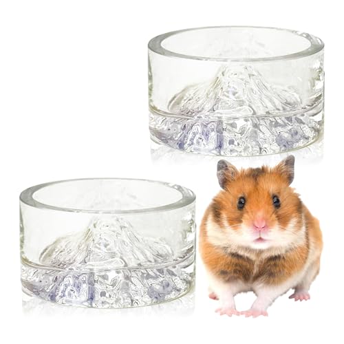 BNOSDM Futter- und Wassernapf für Hamster, Fuji-Stil, Glas, Trinknapf, Zwerghamster, Futternapf, für syrische Hamster, Rennmäuse, Mäuse, Ratten oder andere ähnlich große Haustiere, bunt, 2 Stück BNOSDM Futter- und Wassernapf für Hamster, Fuji-Stil, Glas, Trinknapf, Zwerghamster, Futternapf, für syrische Hamster, Rennmäuse, Mäuse, Ratten oder andere ähnlich große Haustiere, bunt, 2 Stück von BNOSDM