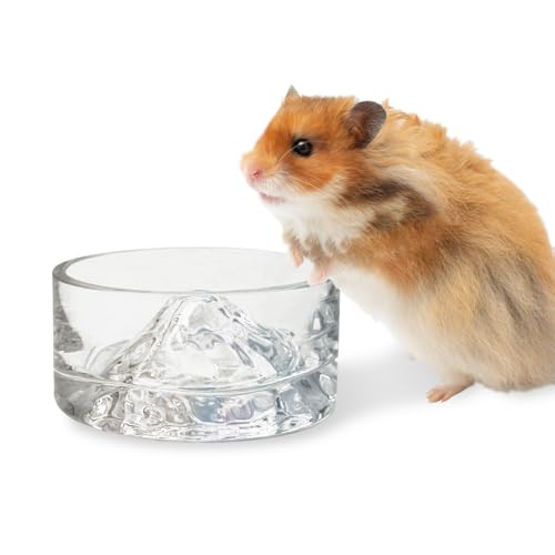 BNOSDM Futter- und Wassernapf für Hamster, Fuji-Stil, Glas, Trinknapf, Zwerghamster, Futternapf, für syrische Hamster, Rennmäuse, Mäuse, Ratten oder andere ähnlich große Haustiere (bunt) von BNOSDM