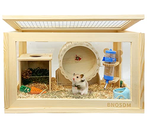 BNOSDM Hamsterkäfig und Lebensräume aus Holz, transparent, Kleintierkäfige mit Belüftung oben, Syrischer Zwerghamster, Mäusestall, Übung, Spielhaus BNOSDM Hamsterkäfig und Lebensräume aus Holz, transparent, Kleintierkäfige mit Belüftung oben, Syrischer Zwerghamster, Mäusestall, Übung, Spielhaus von BNOSDM